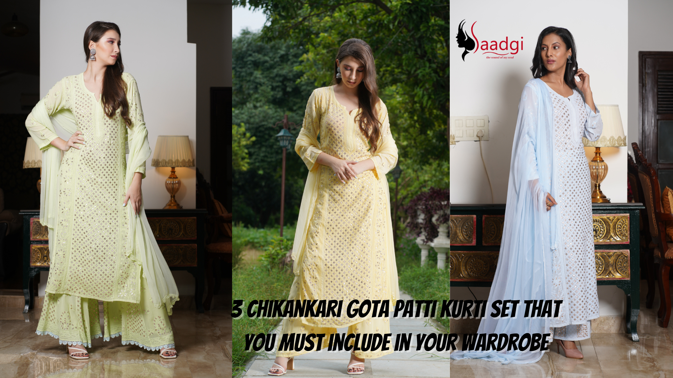 3 Chikankari gota patti kurti set that you must include in your wardrobe: