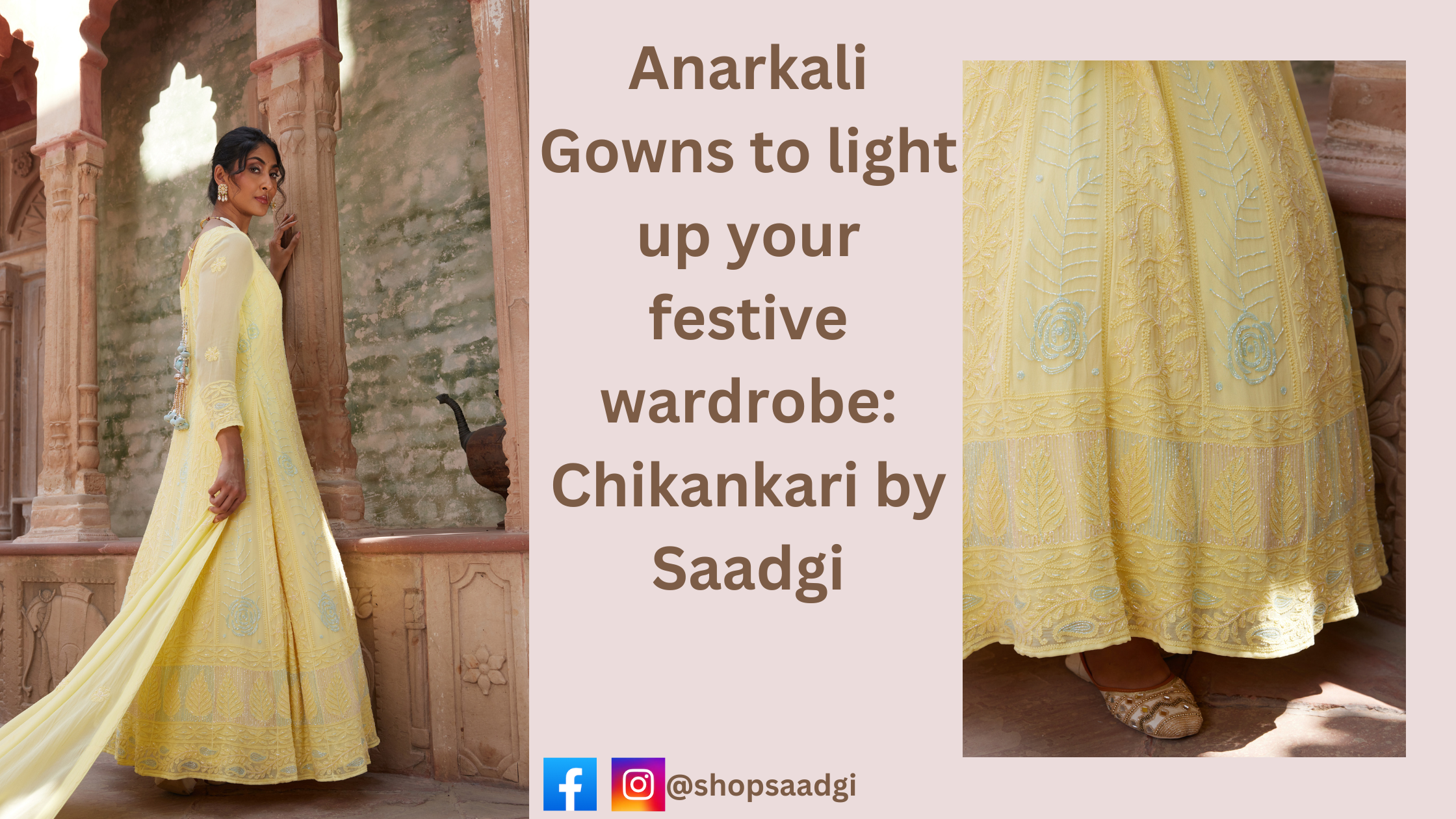 Anarkali Gowns to light up your festive wardrobe: Chikankari by Saadgi
