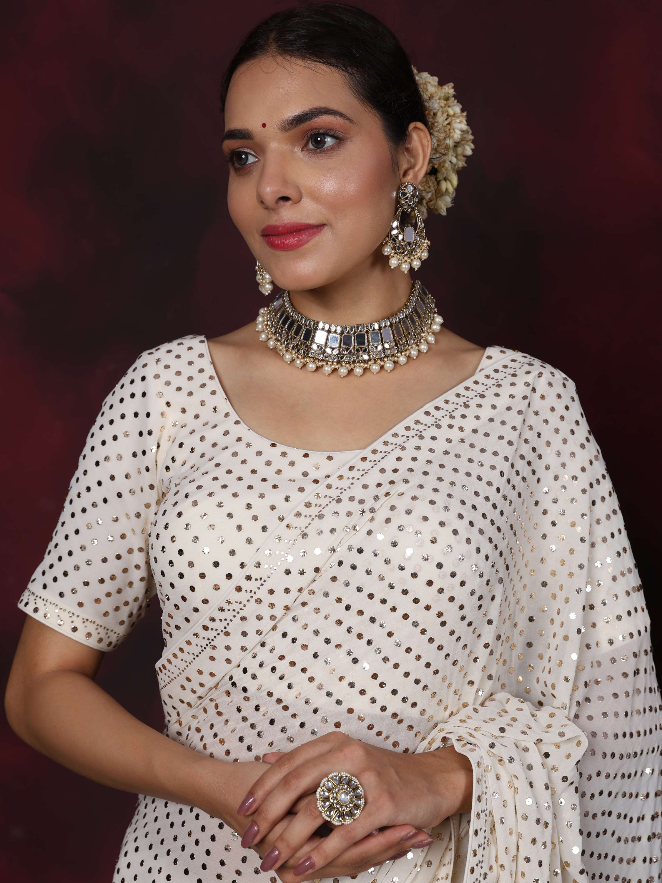 Kirti Sanon Inspired Mukaish Pure Georgette Saree