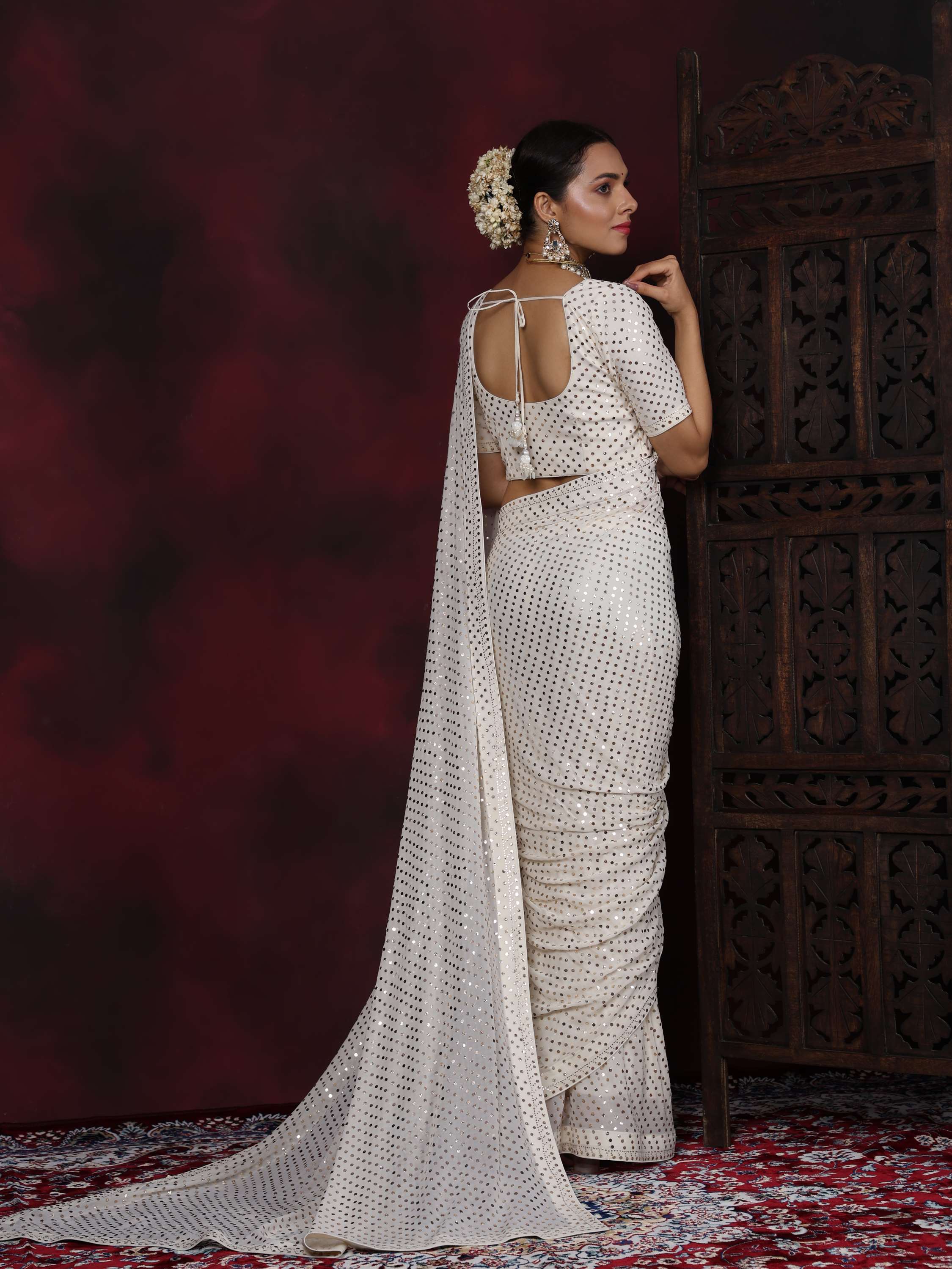 Kirti Sanon Inspired Mukaish Pure Georgette Saree