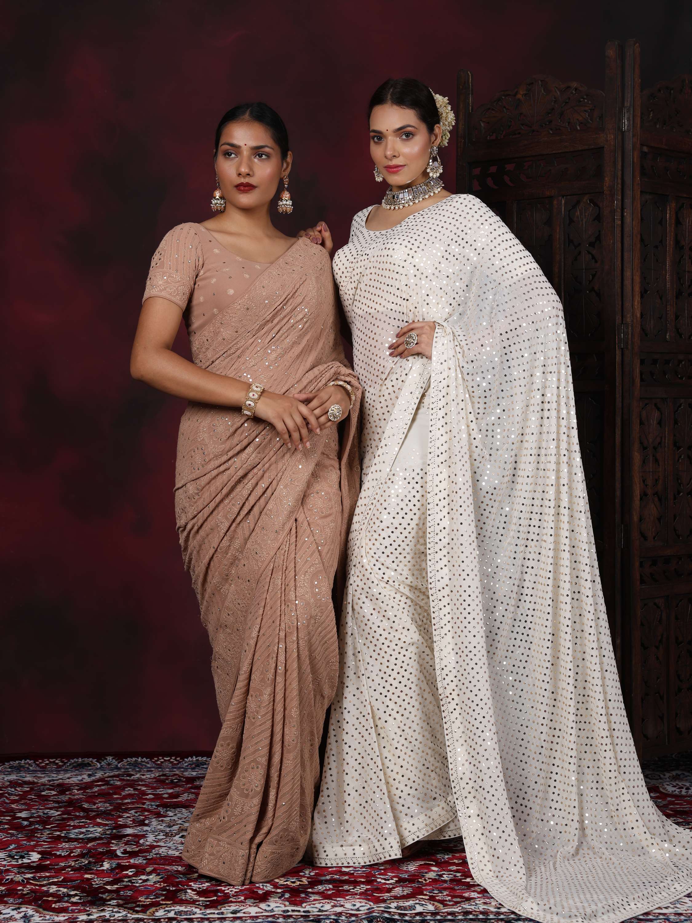 Kirti Sanon Inspired Mukaish Pure Georgette Saree