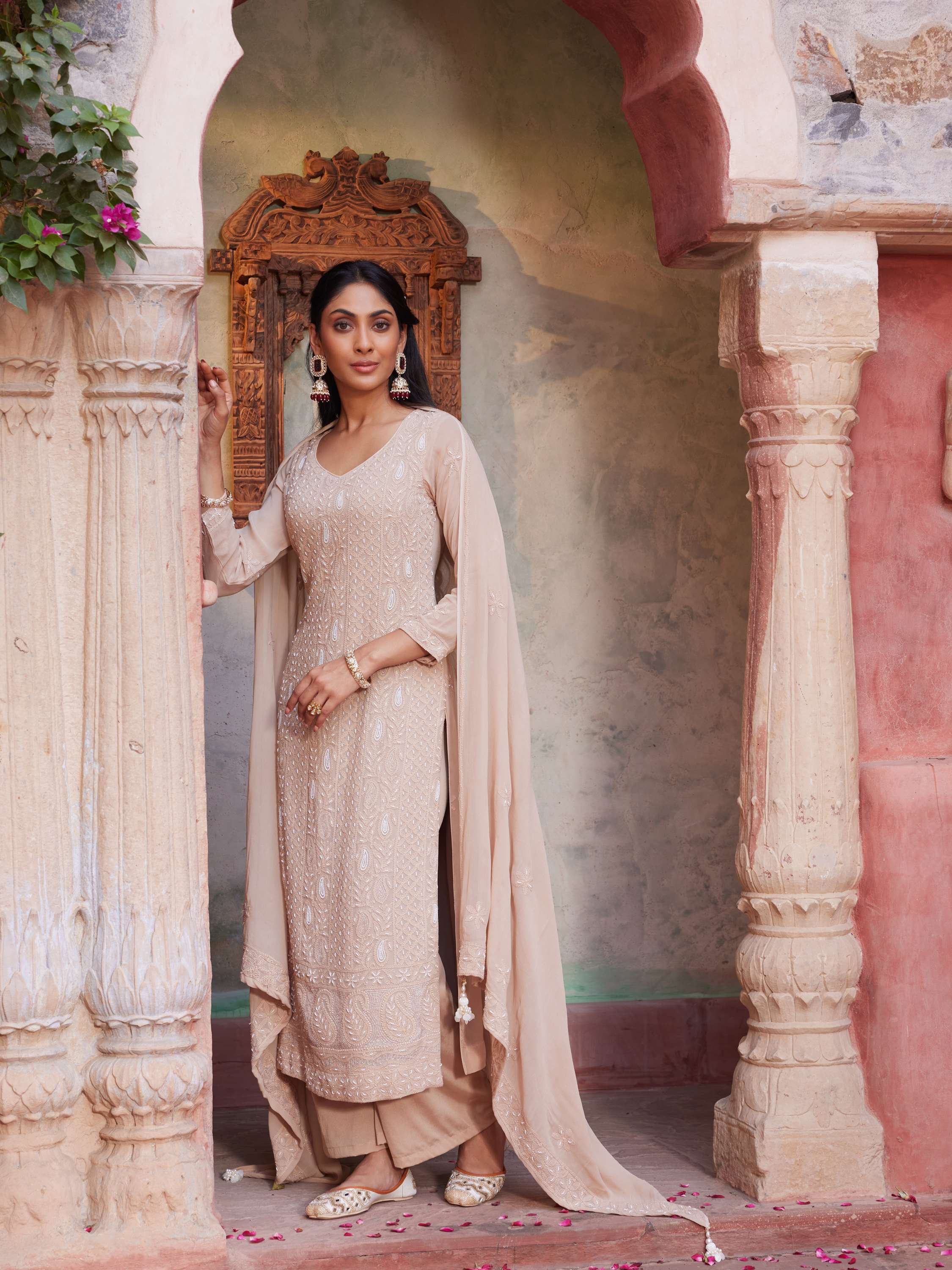 Hazel Wood Handmade Pearl Chikankari Suit