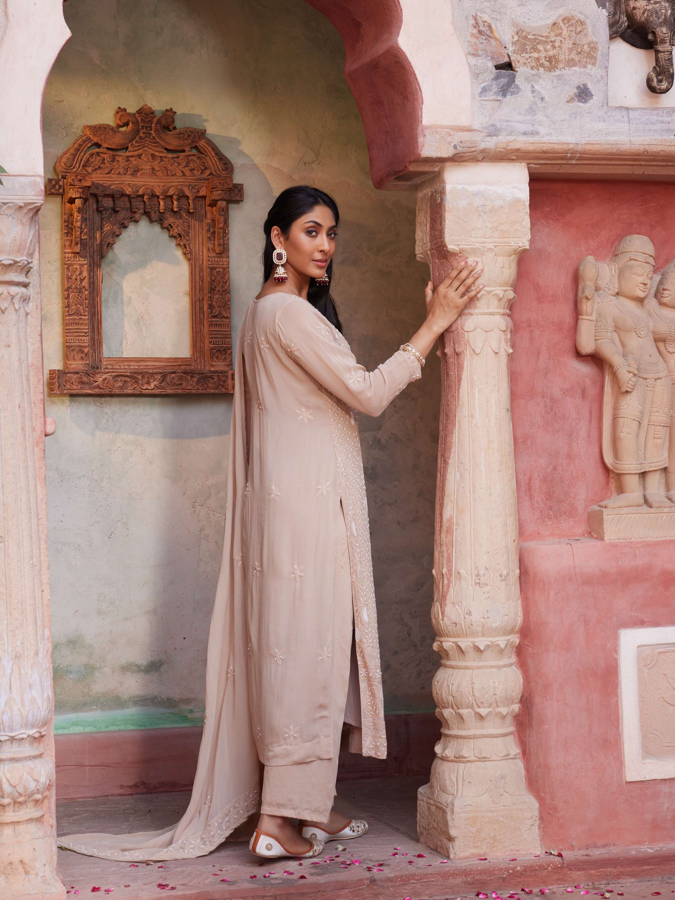 Hazel Wood Handmade Pearl Chikankari Suit