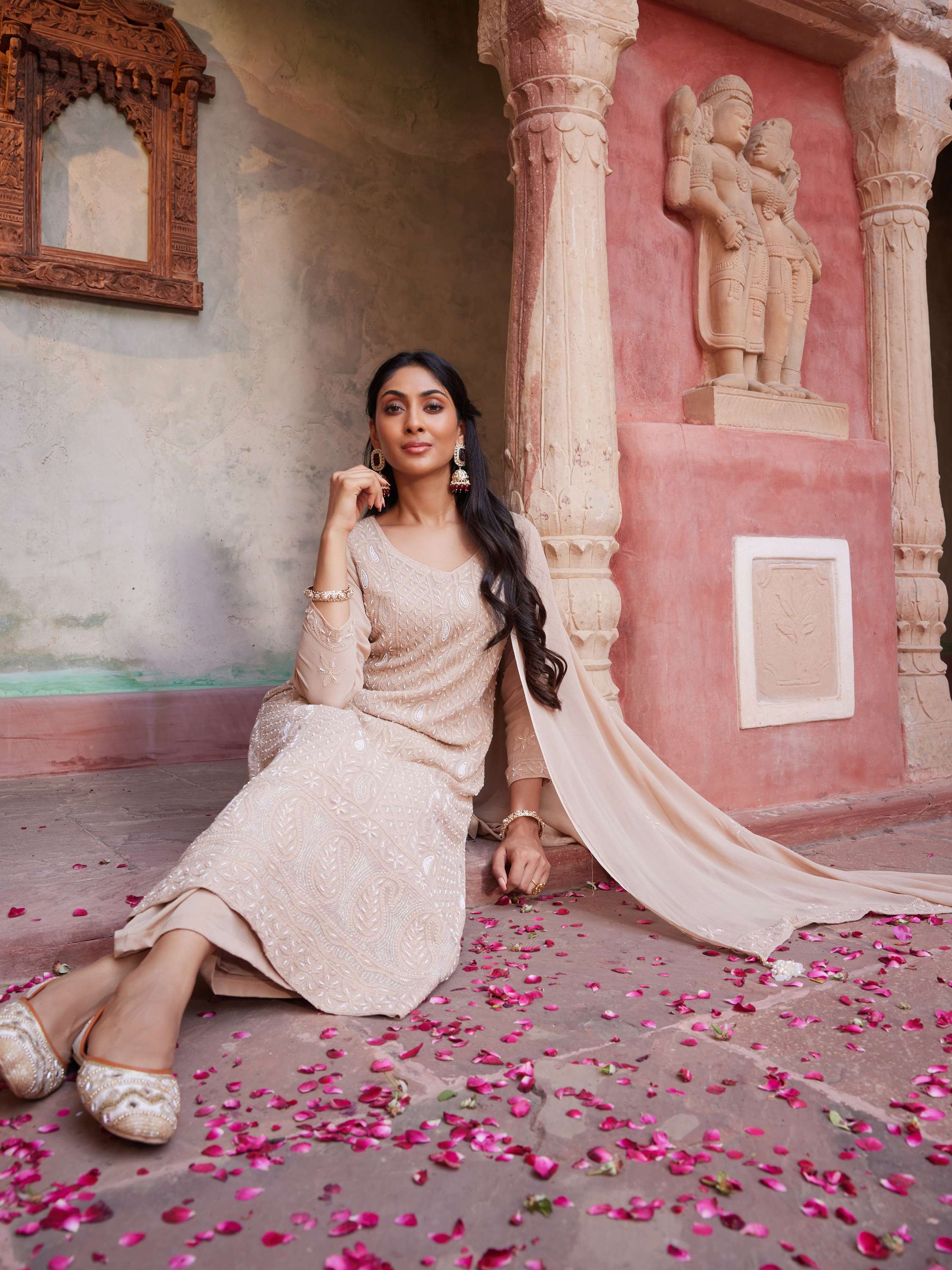 Hazel Wood Handmade Pearl Chikankari Suit