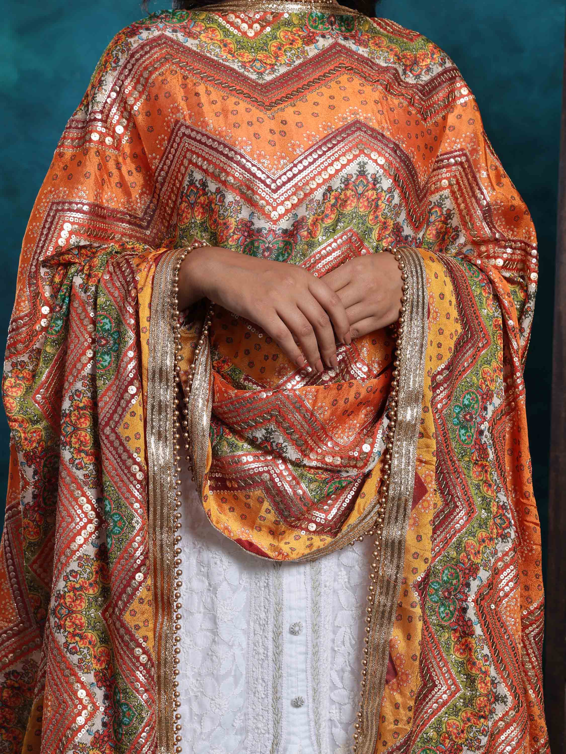 Handcrafted Sequin Tikki And Zari Work Luxurious Dupatta