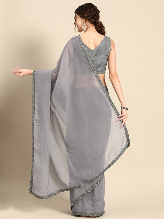 these attractive sarees feature charming and beautiful prints and patterns.bordered sarees, chikan sarees, chikankari sarees, organza sarees, elegant sarees, party wear sarees, bridesmaid sarees,myntra saree party wear, party wear sarees, organza sarees, chicken, chickenkari, chicken saree, lucknowi chikankari saree, saree