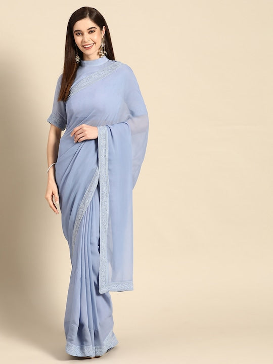 these attractive sarees feature charming and beautiful prints and patterns.bordered sarees, chikan sarees, chikankari sarees, organza sarees, elegant sarees, party wear sarees, bridesmaid sarees,myntra saree party wear, party wear sarees, organza sarees, chicken, chickenkari, chicken saree, lucknowi chikankari saree, saree