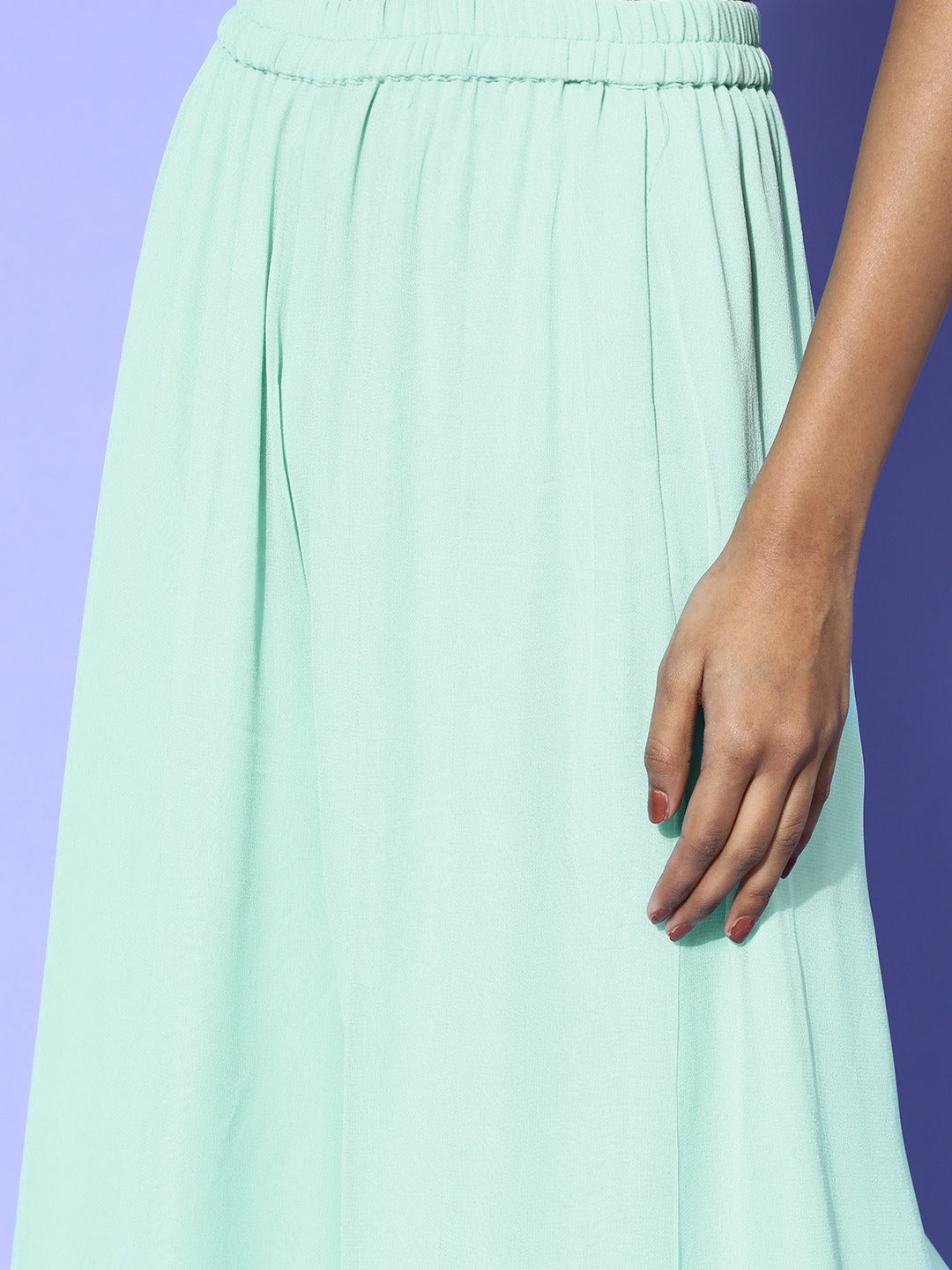 Saadgi embroidered  seafoam green premium suit set with dupatta(set of 3)