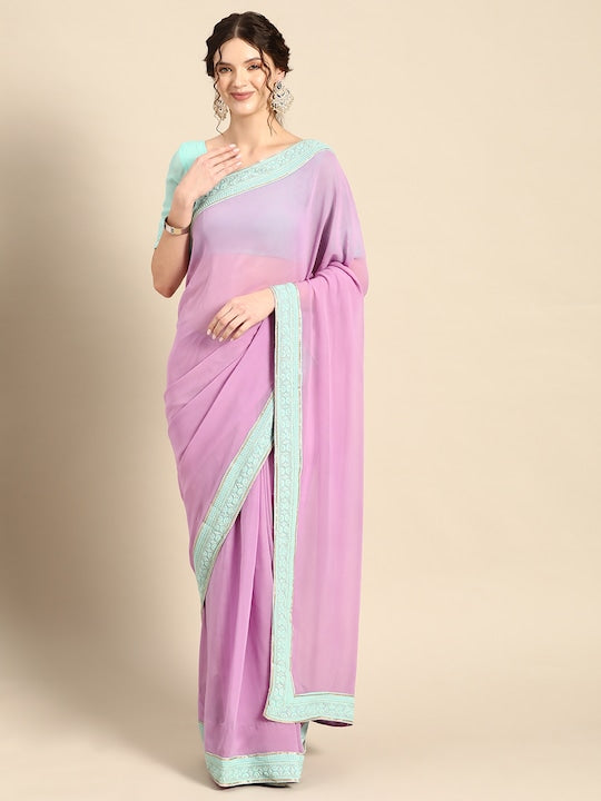 A unique and modern twist to traditional sarees, minimal sarees feature understated details, like scalloped hems and delicate borders in light-to-carry fabrics. bordered sarees, chikan sarees, chikankari sarees, organza sarees, elegant sarees, party, party wear sarees, organza sarees, chicken, chickenkari, chicken saree, lucknowi chikankari saree, saree